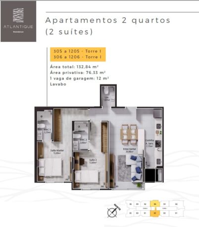 Apartamentos 2 quatros - 2 suites